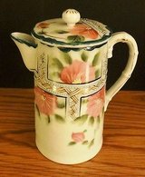 Hand Painted Nippon Chocolate Pot with Lid Pink Green Flowers in St. Charles, Illinois