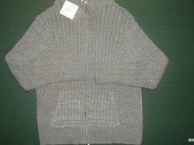 Nwts Croft & Barrow Womens medium M gray & sparkle cotton full zipper in Schaumburg, Illinois