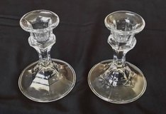 GLASS CANDLESTICK HOLDERS (2) in Naperville, Illinois