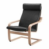 IKEA POÄNG Chair, birch veneer, Glose Robust black in Bolingbrook, Illinois