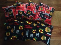 chicago blackhawks 8 corn filled cornhole bean bags 4 red/ 4 black in Naperville, Illinois