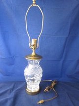 WATERFORD CRYSTAL Glass & Brass Lamp Ginger Jar Urn Vase in Glendale Heights, Illinois