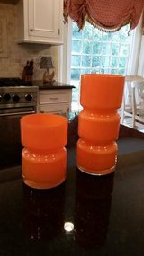 Crate and Barrel Orange Totem Vases in Joliet, Illinois