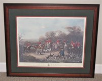 ART - THE BURY HUNT - 1840 ENGLISH AQUATINT PRINT - Professionally Matted & Framed in Joliet, Illinois