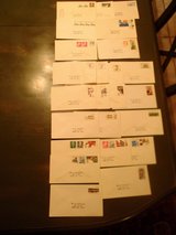 41 us postage stamps on 23 envelopes take a look in Alamogordo, New Mexico